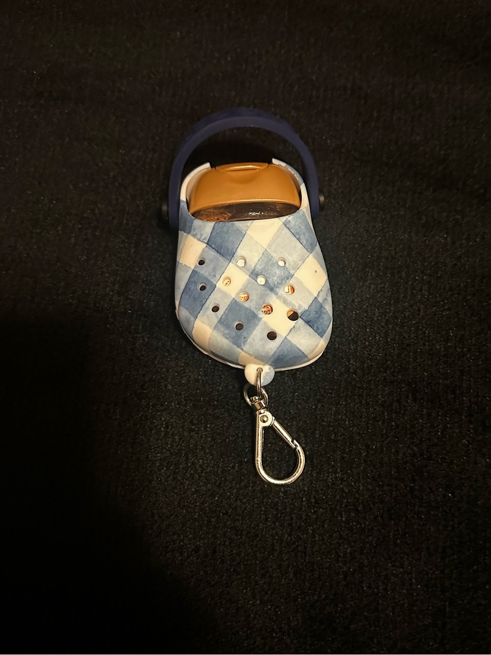 Blue Gingham Mini Crocs Clip PocketBac Holder